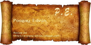 Posgay Edvin névjegykártya